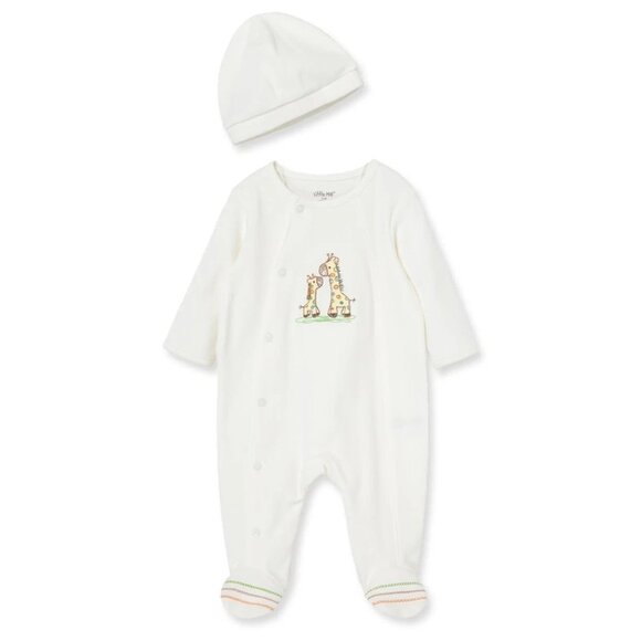 Little Me Baby Boys or Girls Giraffe Coverall with Hat, 2 Piece Set Size Newborn - Picture 1 of 4